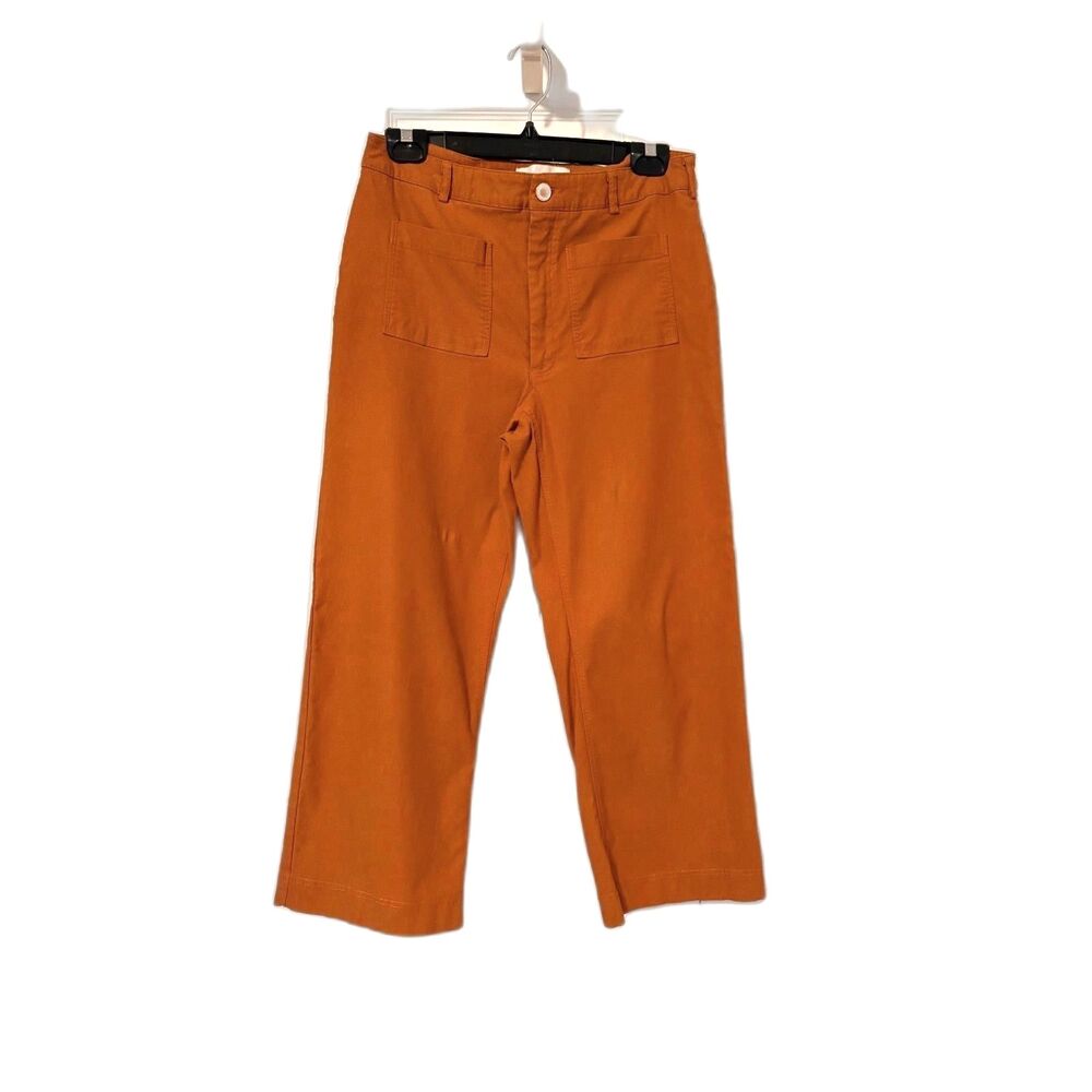 Adyson Parker Size 8 Orange Burnt Rust Cropped Wide Leg Pants Retro Fall